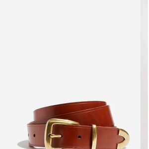 Madewell Leather Belt with Brass Buckle